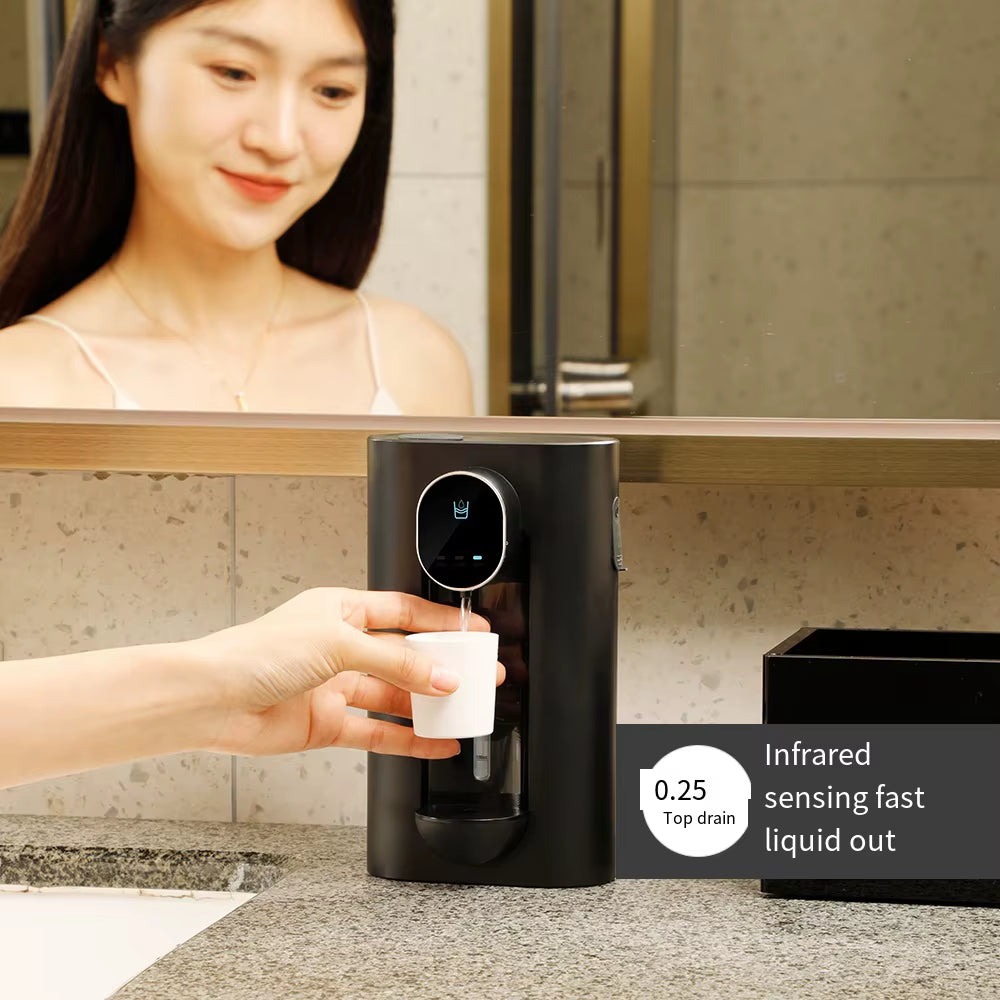 Inductive Mouthwash Dispenser Wireless Smart Magnetic Base LED Screen Display Wall Mounted Automatic Mouth Get 2 Cups
