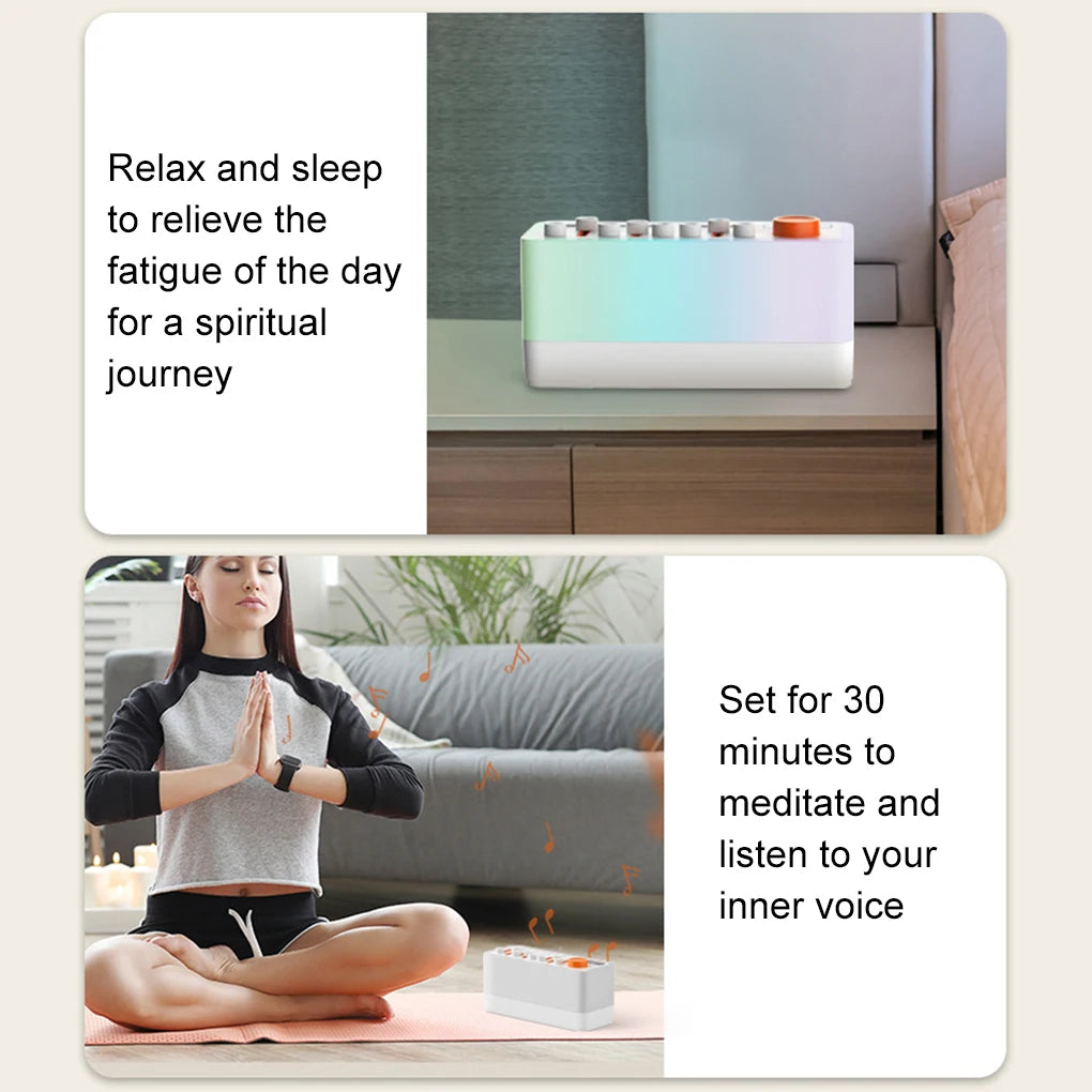 Noise Machine for Sleep with Immersive Sound Effects and Colorful Night Lights White Noise Machine