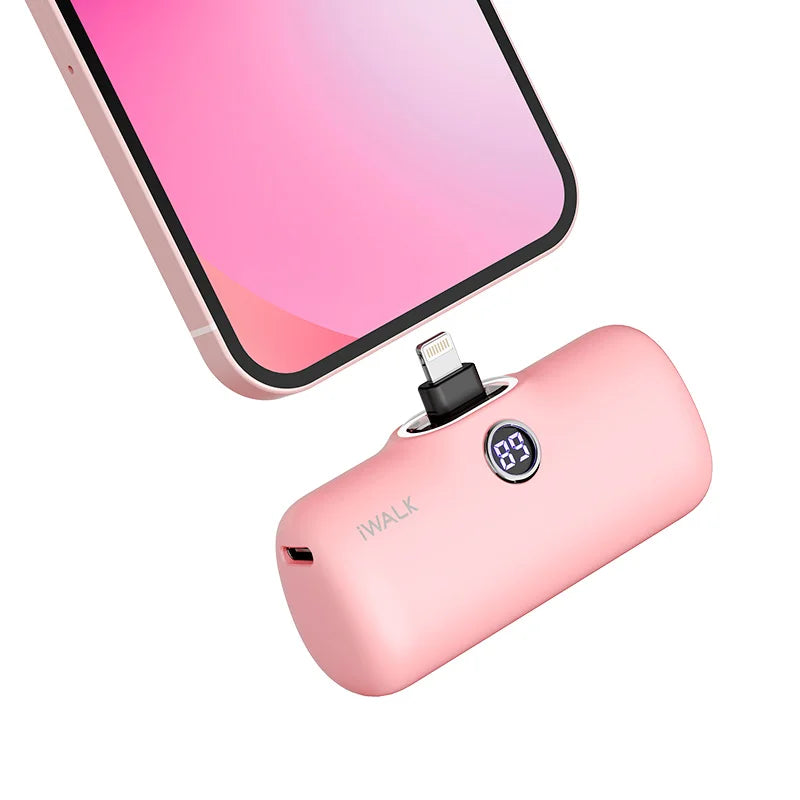 Capsule Pocket Mini Power Bank Portable 4800Mah Fast Charging Power Bank Digital Display Suitable for Iphone Lightning