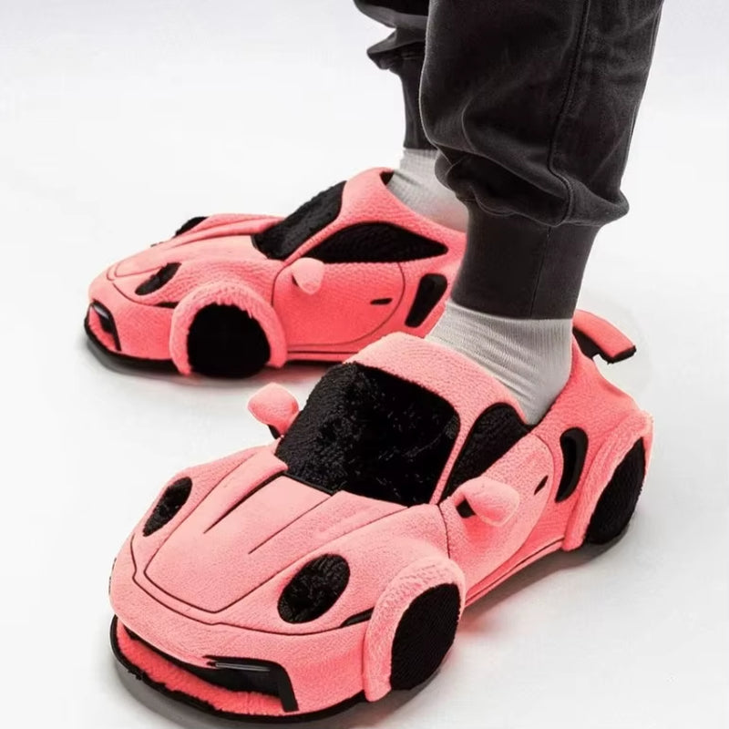Unisex Customized Super Soft Plush Indoor Slippers New Design Car-Style Comfortable Home Slippers Summer Winter EVA Cotton