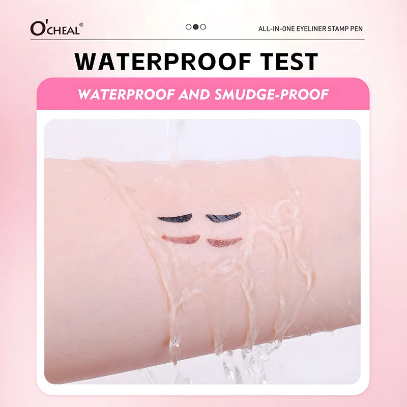All-In-One Rotating Eyeliner Stamp Pen Quick Eye Makeup Double-Ended Eyeliner Waterproof Long-Lasting Stamp Eyeliner