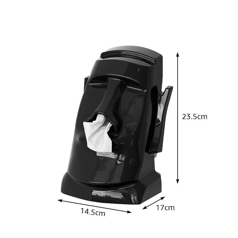 Household Tissue Box Creative Stone Figure Paper Towel Box Glasses Earphone Storage Rack Living Room Bedroom Table Decorative