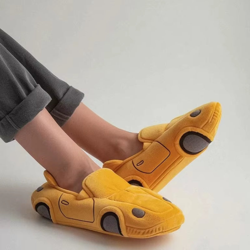 Unisex Customized Super Soft Plush Indoor Slippers New Design Car-Style Comfortable Home Slippers Summer Winter EVA Cotton