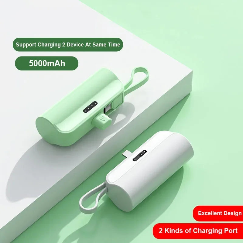 5000Mah Mini Portable Power Bank External Battery Plug Play Power Bank Type C Fast Effective Charger for Iphone Samsung Huawei