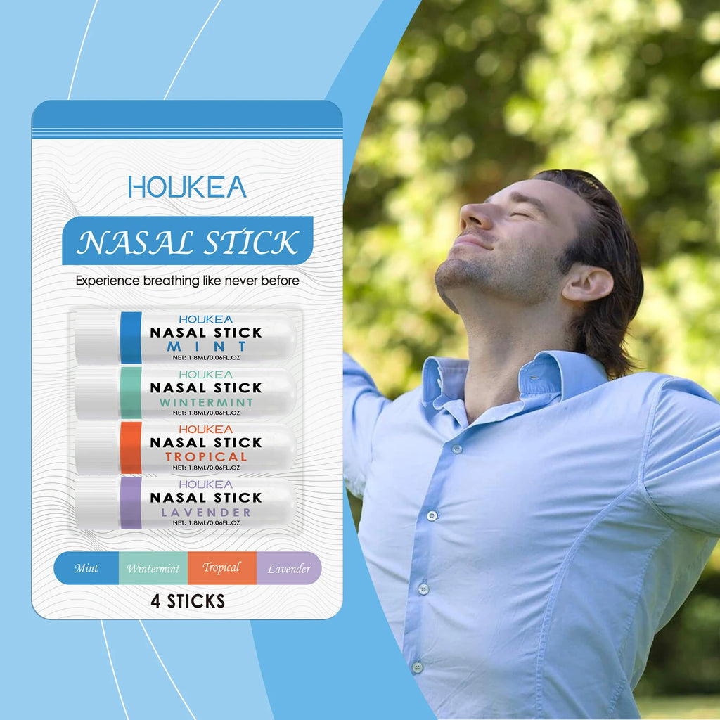 Nasal Stick 4 Pack Boom Long Lasting Effect Refreshing Stick Plant Essential Oil Ingredients Nasal Inhalation Cooling Oil Easy