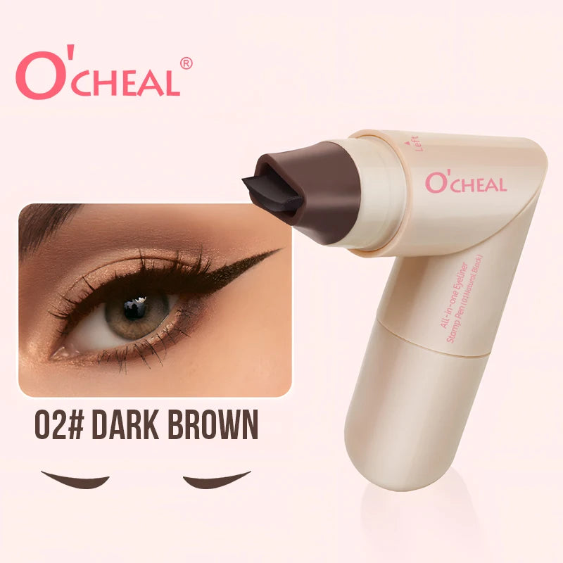 All-In-One Rotating Eyeliner Stamp Pen Quick Eye Makeup Double-Ended Eyeliner Waterproof Long-Lasting Stamp Eyeliner