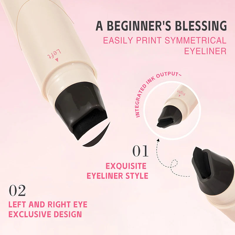 All-In-One Rotating Eyeliner Stamp Pen Quick Eye Makeup Double-Ended Eyeliner Waterproof Long-Lasting Stamp Eyeliner