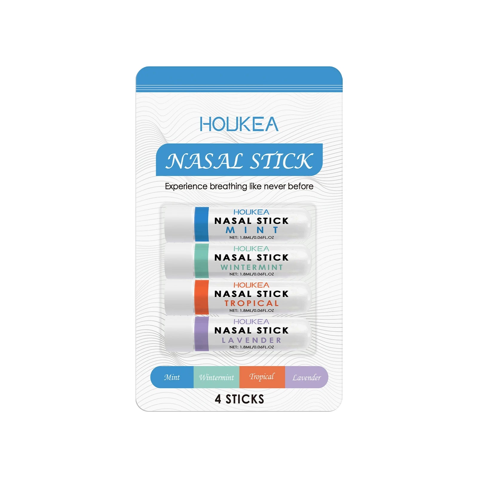 Nasal Stick 4 Pack Boom Long Lasting Effect Refreshing Stick Plant Essential Oil Ingredients Nasal Inhalation Cooling Oil Easy