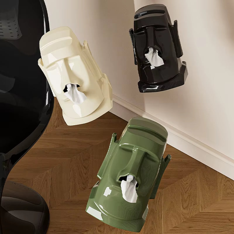Household Tissue Box Creative Stone Figure Paper Towel Box Glasses Earphone Storage Rack Living Room Bedroom Table Decorative