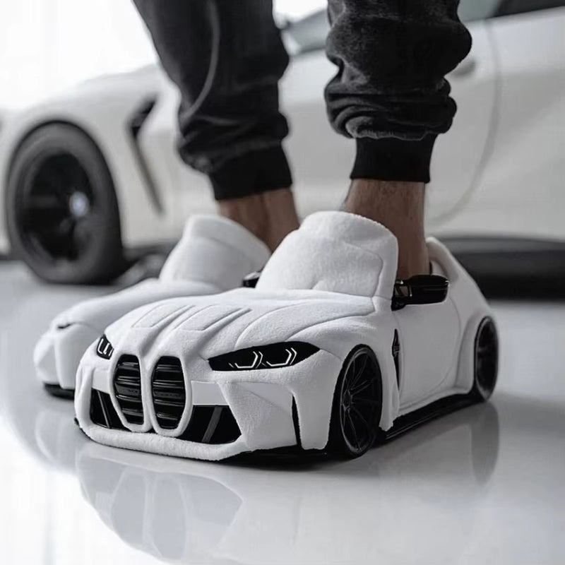 Unisex Customized Super Soft Plush Indoor Slippers New Design Car-Style Comfortable Home Slippers Summer Winter EVA Cotton