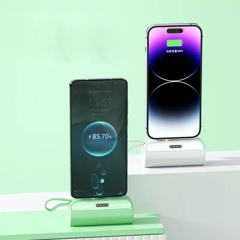 5000Mah Mini Portable Power Bank External Battery Plug Play Power Bank Type C Fast Effective Charger for Iphone Samsung Huawei