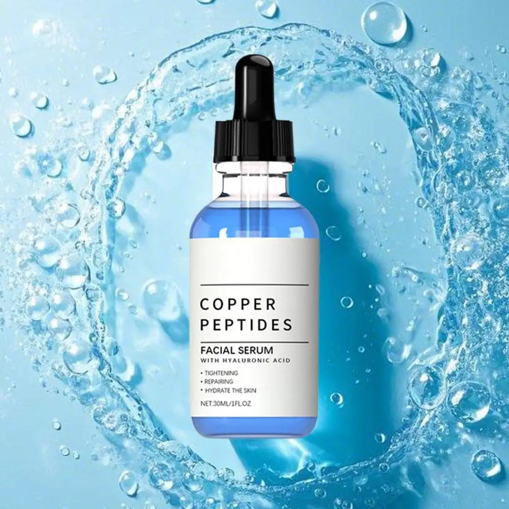 30Ml Copper Peptides Hyaluronic Acid Serum Moisturizing Hydrating Essence Tightening Repairing, Radiant Lustrous Facial Skincare