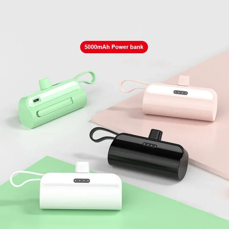 5000Mah Mini Portable Power Bank External Battery Plug Play Power Bank Type C Fast Effective Charger for Iphone Samsung Huawei
