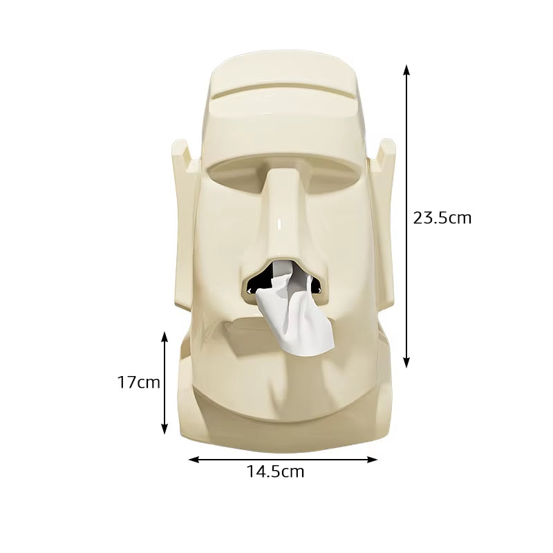 Household Tissue Box Creative Stone Figure Paper Towel Box Glasses Earphone Storage Rack Living Room Bedroom Table Decorative