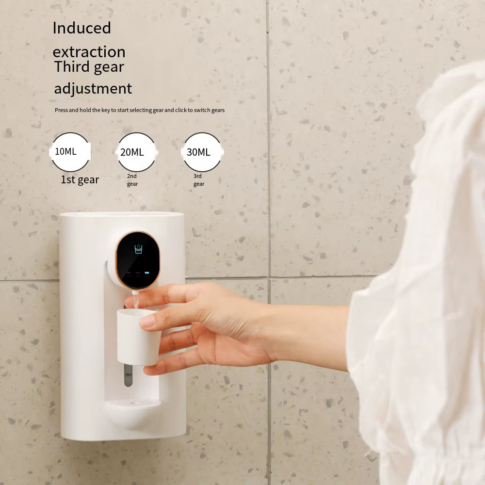 Inductive Mouthwash Dispenser Wireless Smart Magnetic Base LED Screen Display Wall Mounted Automatic Mouth Get 2 Cups