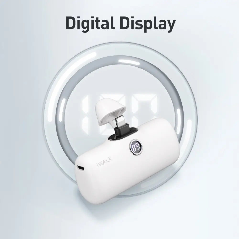 Capsule Pocket Mini Power Bank Portable 4800Mah Fast Charging Power Bank Digital Display Suitable for Iphone Lightning