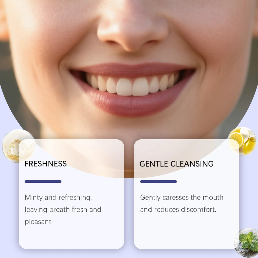 Teeth Whitening Mouthwash Remove Bad Odor Teeth Stain Removal Oral Cleansing Fresh Breath Protect Gum Refreshing Mouthwash 237Ml