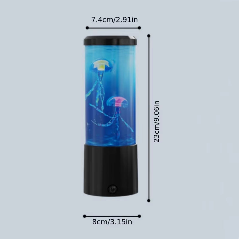 Ocean Night Light with Floating Jellyfish - Aquarium Mood Lamp for Bedroom, Calming Desktop Decor Gift Home Decoration