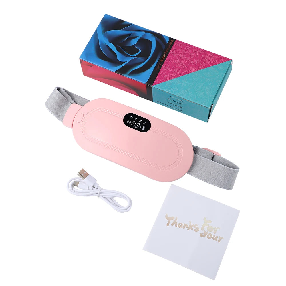 Portable Menstrual Heating Pad Warm Palace Waist Belt Period Cramp Massager Menstrual Heating Pad Dysmenorrhea Relieving Belt